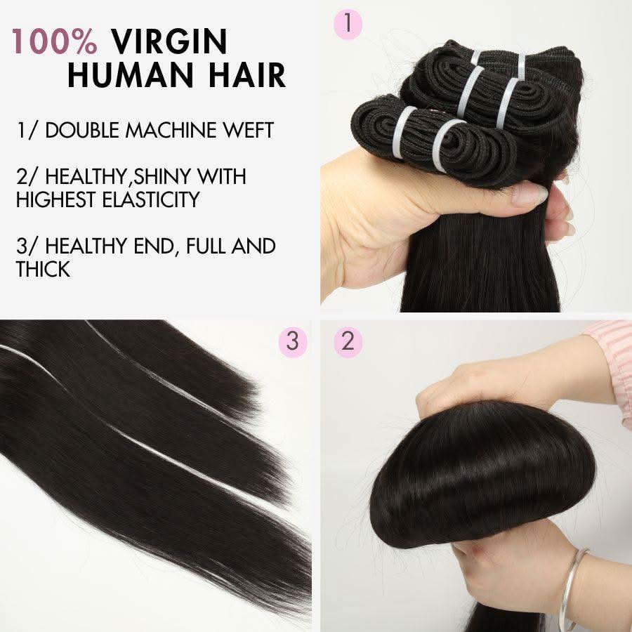 WOWANGEL 13x4 Skinlike Real HD Lace Frontal with 3 Bundles Straight - Image 3