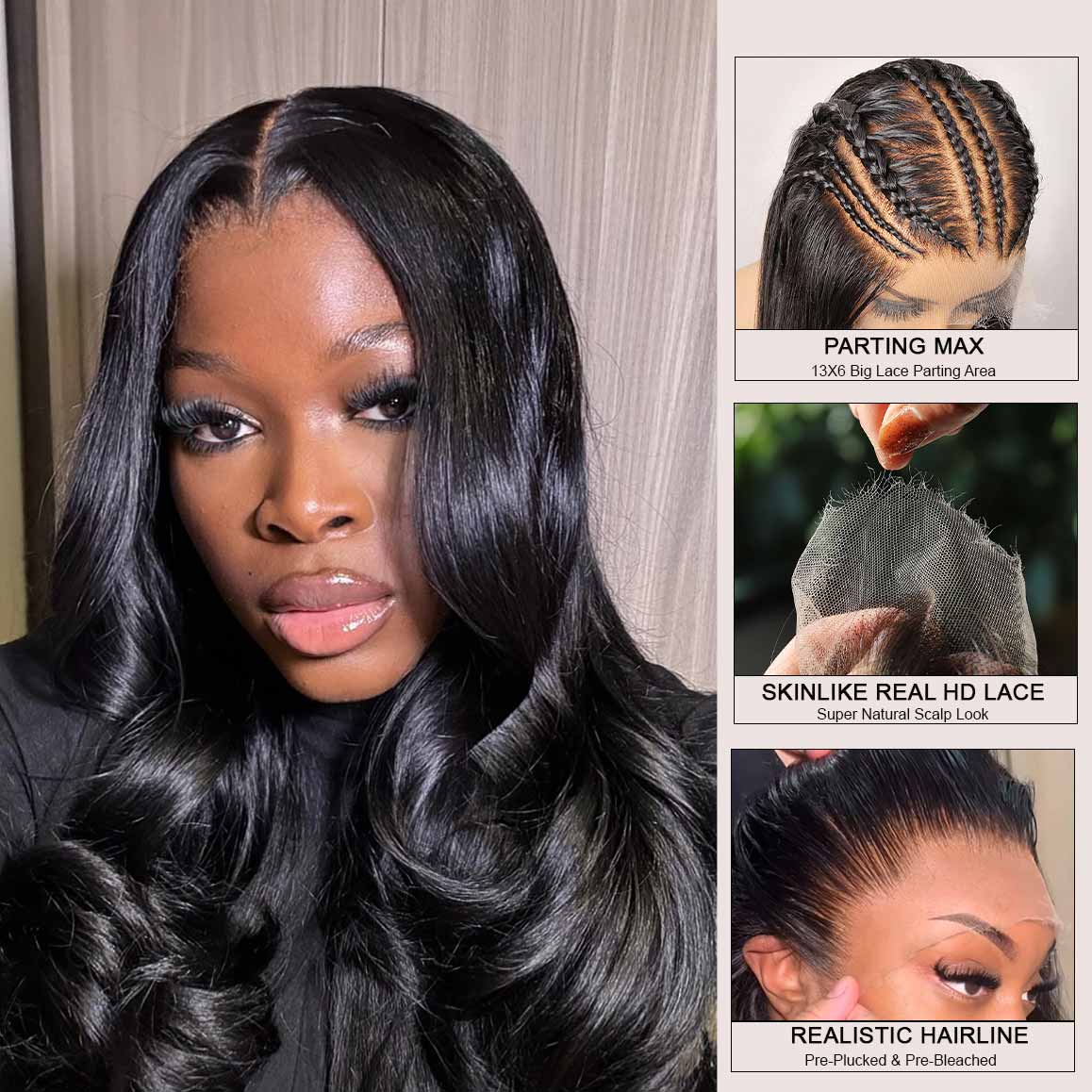 WOWANGEL Skinlike Real HD Lace 13X6 Full Frontal Wig Silk Straight Pre Plucked - Image 6
