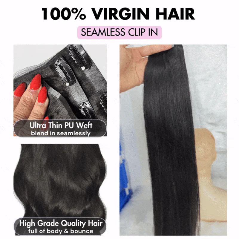 WOWANGEL Kinky Straight Seamless Clip Ins Hair Extensions - Image 3